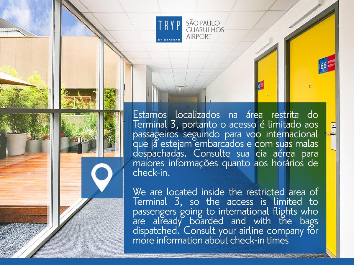 Tryp By Wyndham Sao Paulo Airport - Hotel De Transito Terminal 3 -Lado Ar - Area Restrita A Passageiros Ja Embarcados - Piso 1 Guarulhos Esterno foto